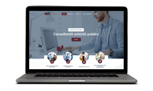Laptop care afișează consultanță achiziții publice