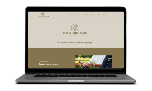 Laptop afisand site-ul CSS Digicon