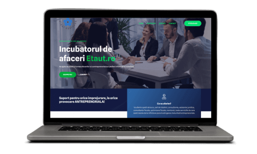 Incubator de afaceri prezentat pe laptop