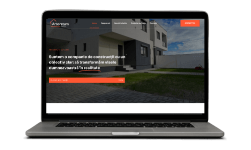 Ecran laptop cu site pentru firmă de construcții