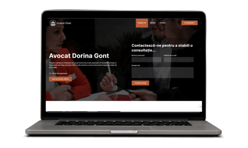 Pagina principală a site-ului avocatului Dorina Gont.