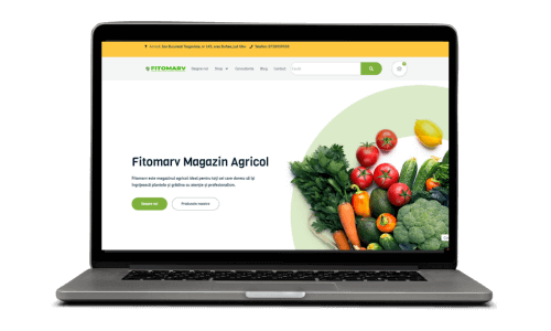 Magazin agricol Fitomarv pe laptop